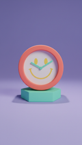 Coral Fizz Smiley Desk Clock