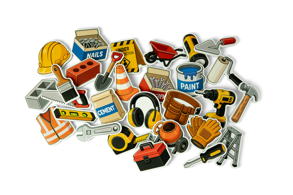 Tiny Builder magnet play set scatter